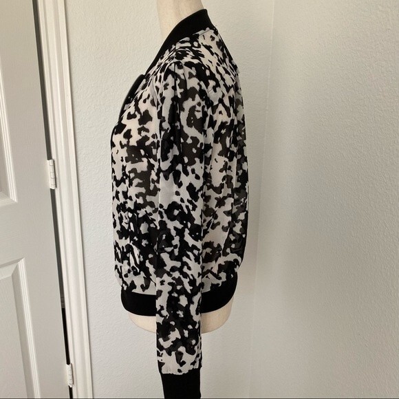 Bongo Zebra Animal Print Moto Biker Bomber Vintage Lightweight Jacket Size L - Picture 7 of 14